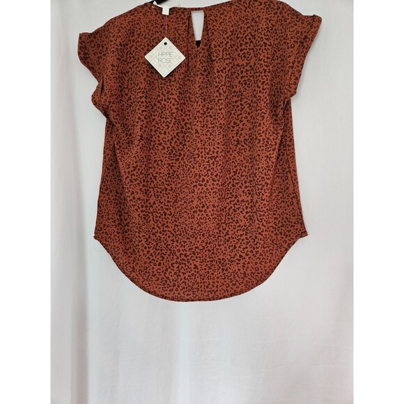 Hippie Rose Leopard Print Blouse NWT - Picture 3 of 7